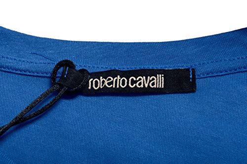 Roberto Cavalli GST644 - Camiseta de manga corta para hombre azul XXL