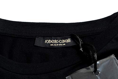 Roberto Cavalli HSH00T - Camiseta de manga corta para hombre, color negro, talla M