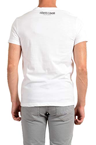 Roberto Cavalli HSH01T - Camiseta de manga corta para hombre, color blanco, talla XL