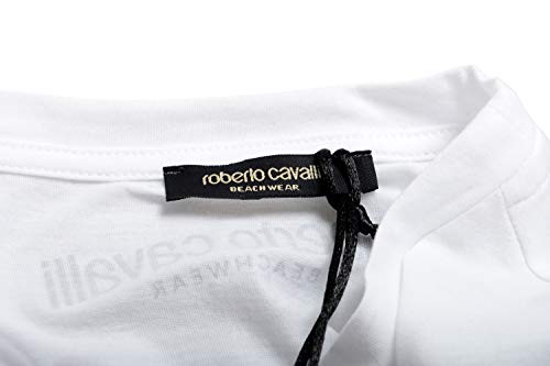 Roberto Cavalli HSH01T - Camiseta de manga corta para hombre, color blanco, talla XL