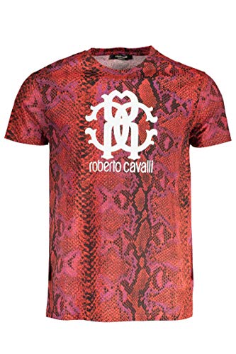 Roberto Cavalli HSH02T - Camiseta de manga corta para hombre Rosso Red M