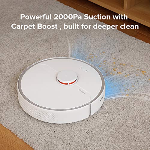 roborock S6 Pure aspirateur Robot con navegación Lidar, Limpieza selectiva de la habitación y Tanque de Agua Ajustable de 180 ml