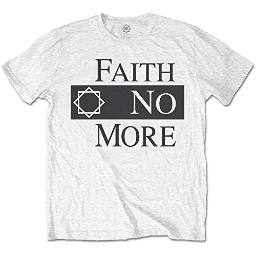 Rock Off White Faith No More Logo Oficial Camiseta para Hombre (Medium)