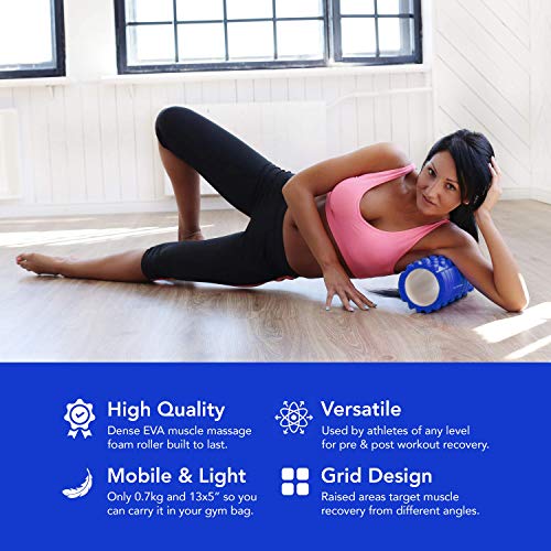 Rodillo de espuma con Puntos Gatillo para Masaje Muscular Diseño en Cuadrícula