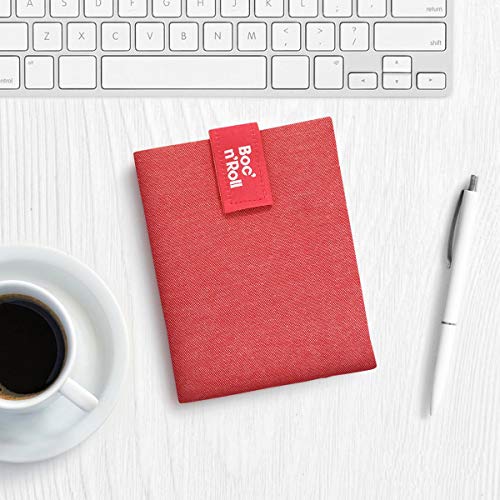 Roll'eat - Boc'n'Roll Eco Bolsa Merienda Porta Bocadillos Ecológico y Reutilizable sin BPA, Rojo