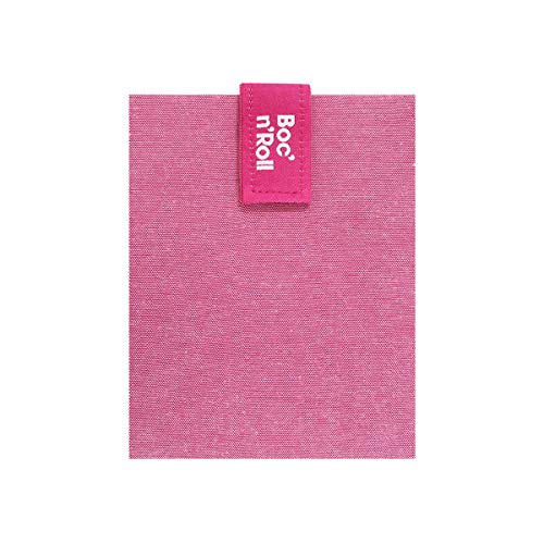 Roll'eat - Boc'n'Roll Eco Bolsa Merienda Porta Bocadillos Ecológico y Reutilizable sin BPA, Rosa