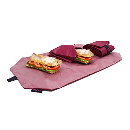 Roll'eat - Boc'n'Roll Square Bolsa Merienda Porta Bocadillos Ecológica y Reutilizable sin BPA, Rosa