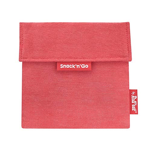 Roll'eat - Snack'n'Go Eco - Bolsa Merienda Porta Snacks Ecológica y Reutilizable sin BPA, Rojo