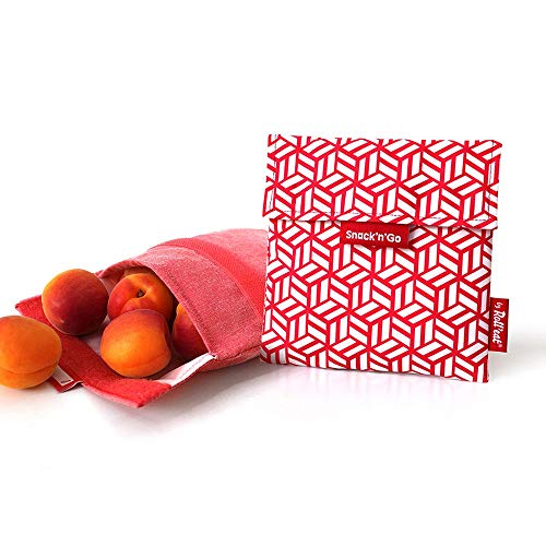 Roll'eat - Snack'n'Go Tiles Bolsa Merienda Porta Sandwich Ecológica y Reutilizable sin BPA, Rojo