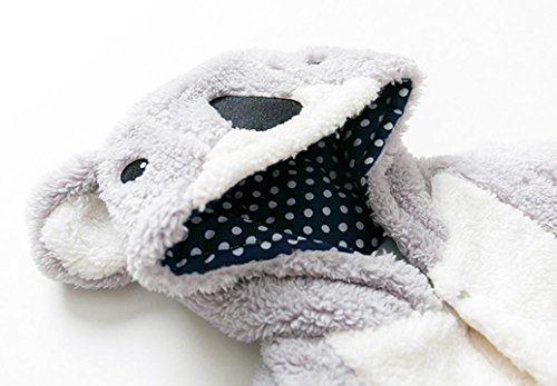 Ropa Bebe Invierno, Fossen Grueso Cálido Mamelucos con Capucha Animal de Dibujos Animados Mono Ropa para Recién Nacido Bebé Niños Niñas 0-18 Meses (0-6 Meses, Gris)