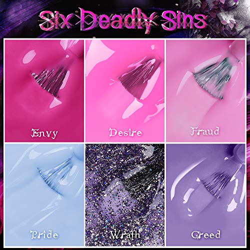 ROSALIND Esmaltes Semipermanentes Pastel de Uñas en Gel UV LED, 6 Colores Kit de Pintauñas Semipermanente, Esmaltes en Gel Soak Off 10ml