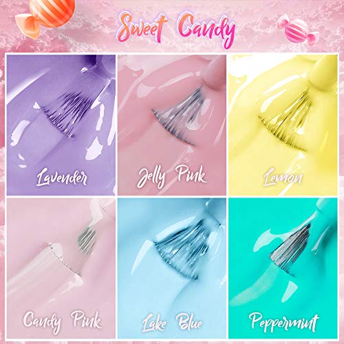 ROSALIND Esmaltes Semipermanentes Pastel de Uñas en Gel UV LED, 6 Colores Kit de Pintauñas Semipermanente, Esmaltes en Gel Soak Off 10ml