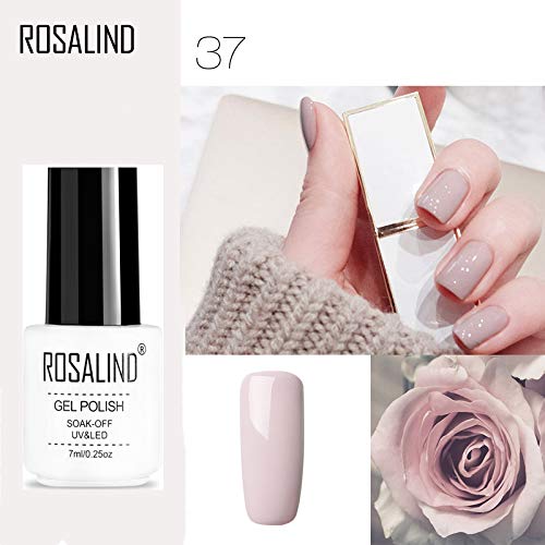 ROSALIND ROSALIND Esmalte Semipermanente de Uñas en Gel UV LED Color Desnudo Esmalte de Uñas Kit Uñas de Gel Manicura Soak off 6pcs 7ml