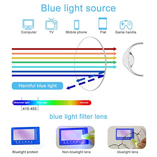 ROSA&ROSE Gafas para Ordenador Anti luz Azul - Gafas con Filtro de luz Azul bloqueo de luz azul Evita la Fatiga Ocular para Hombre y Mujer