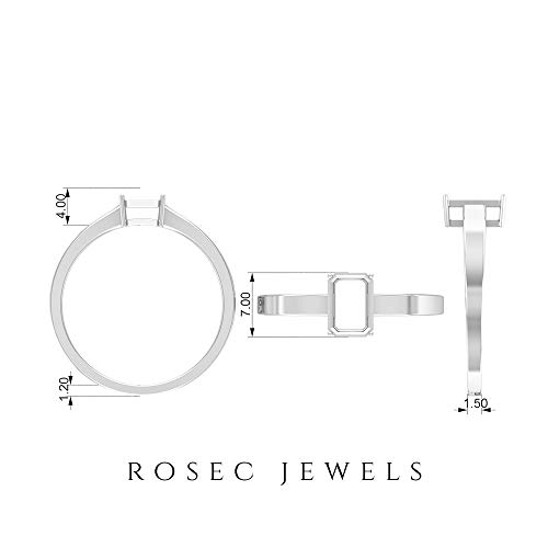 Rosec Jewels 18 quilates oro amarillo Octagone Pink Piedra creada en laboratorio rosa.