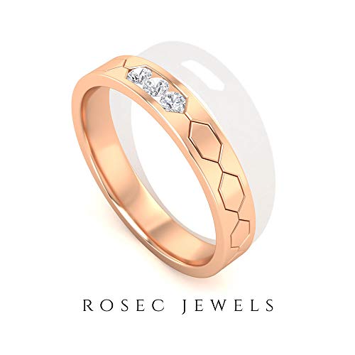 Rosec Jewels 18 quilates oro rosa round-brilliant-shape H-I Diamond