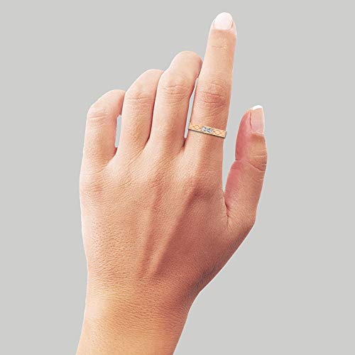 Rosec Jewels 18 quilates oro rosa round-brilliant-shape H-I Diamond