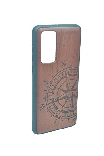 RoseFlower® Funda de Madera para Samsung Galaxy Note 20 Ultra (17.6 cm (6.9") - Compás de Palo de Rosa Cover Protector - Natural Hecha a Mano de Bambú/Madera Carcasa Rígida Case Protective Shell