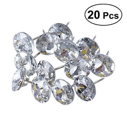 ROSENICE 25mm Coser Botones de Tapicería de Cristal de Diamantes Clavos de Pared Decoración del Sofá 20 Unids