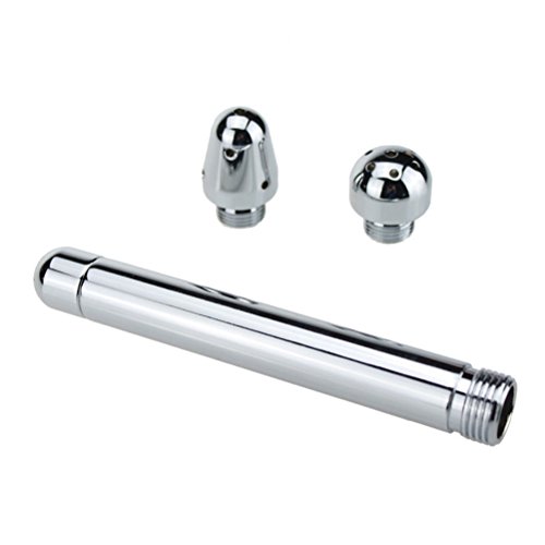 ROSENICE Enema Boquilla de ducha Vaginal Anal Cleaner Colonic Douche System Cleaner con 3 cabeza de ducha (Plata)