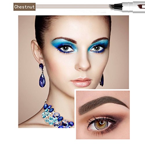 Rotulador tatuador de cejas con cuatro puntas, maquillaje resistente al agua de larga duración para ojos, de Turelifes