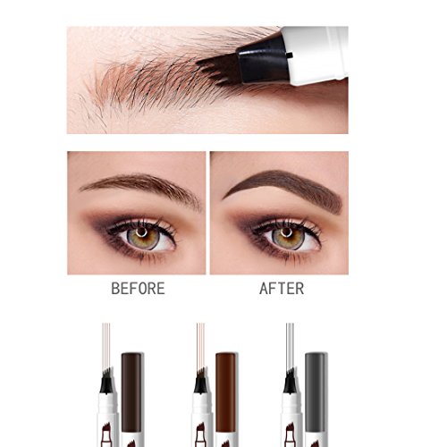 Rotulador tatuador de cejas con cuatro puntas, maquillaje resistente al agua de larga duración para ojos, de Turelifes