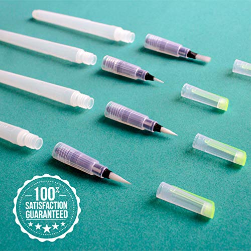 Rotuladores de Agua con Punta de Pincel - Water Brush Pens - Set de 6 para Artistas Consagrados y Pintores Principiantes - Ideal para Creaciones en Acuarela - MozArt Supplies