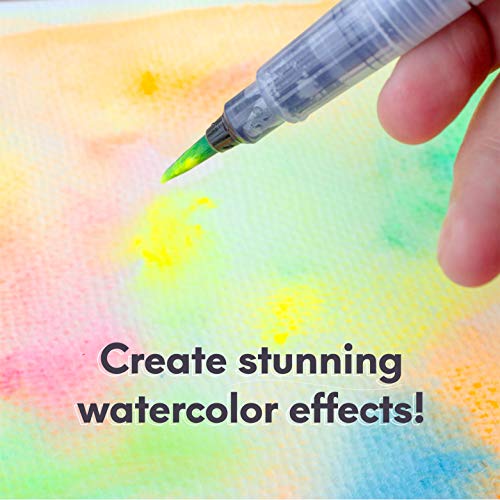 Rotuladores de Agua con Punta de Pincel - Water Brush Pens - Set de 6 para Artistas Consagrados y Pintores Principiantes - Ideal para Creaciones en Acuarela - MozArt Supplies