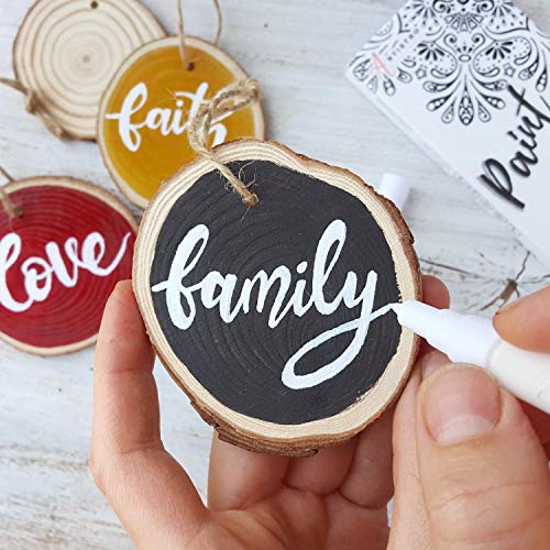 Rotuladores de pintura acrílica blanca para roca, piedra, cerámica, pintura de vidrio. Punta extra fina, juego de 5 marcadores de pintura a base de agua blanca. Impermeable.