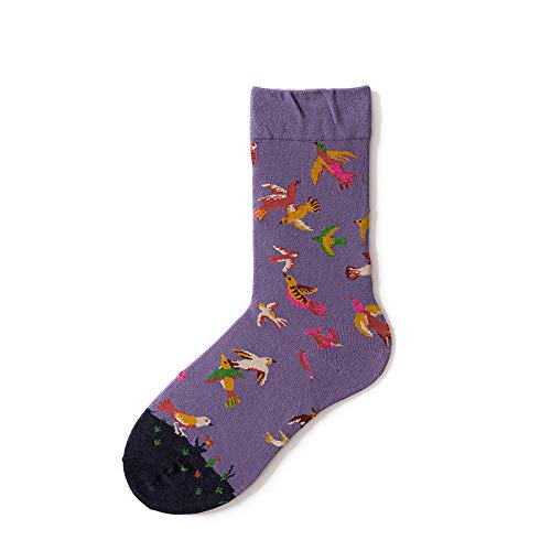 ROUNDER 2 Pares Estilo Moda Harajuku Street Hip Hop Calcetines Unisex Divertidos Calcetines para Hombres Happy Skateboard Character Letter Calcetines para Mujer-Pequeña Ave