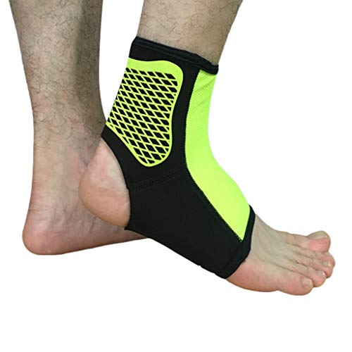 routinfly - Tobillera de protección para hombre y mujer, equipo de protección para los pies desnudos, deportes, seguridad para el tobillo, soporte elástico para el tobillo Verde S