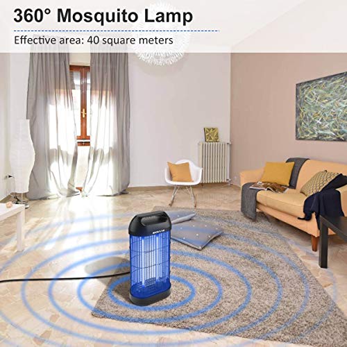 ROVLAK Lámpara Antimosquitos Electrico Antimosquitos Interior Enchufe con 18 Vatios de Luz UV Repelente de Mosquitos Lámpara de Mosquitos para la Cocina la Sala de Estar el Cuarto de los Niños, Negro