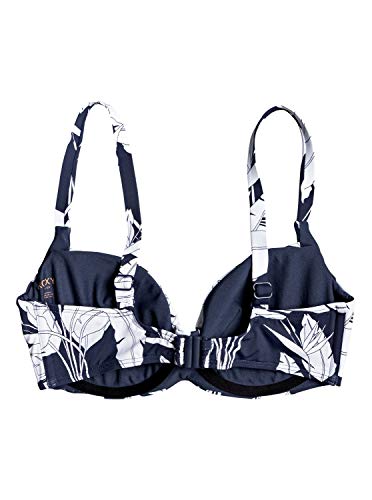 Roxy Printed Beach Classics-Top De Bikini Copa D con Aros para Mujer Tiki Triangular, Mood Indigo Flying Flowers s, M
