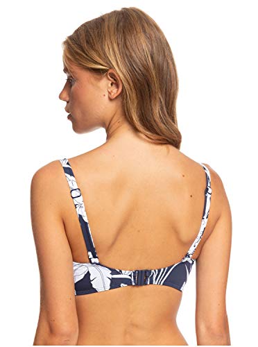 Roxy Printed Beach Classics-Top De Bikini Copa D con Aros para Mujer Tiki Triangular, Mood Indigo Flying Flowers s, M