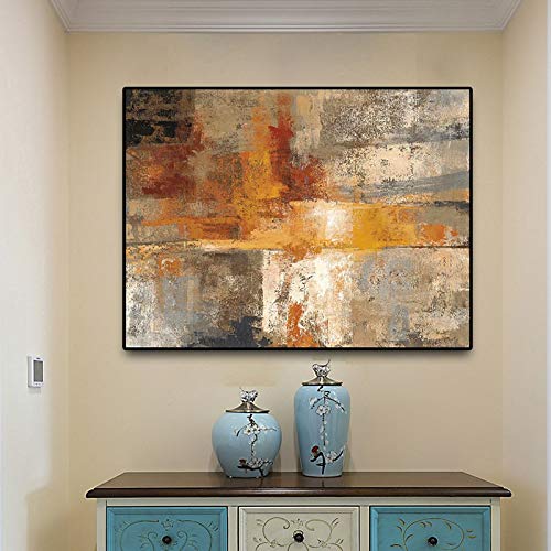 RQMQRL Abstracto Estilo Nórdico Oro Pintura Al Óleo sobre Lienzo Pósters E Impresiones Escandinavia Arte Pared Cuadros para Sala De Estar Decoración para El Hogar