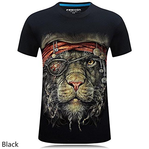 rqnpn5 2018 Ropa de Verano de los Hombres Camiseta con Cuello en V de Manga Corta Animal Monkey/Lion 3D Camiseta Impresa Digital de Homme de Gran tamaño 5XL, B, XL