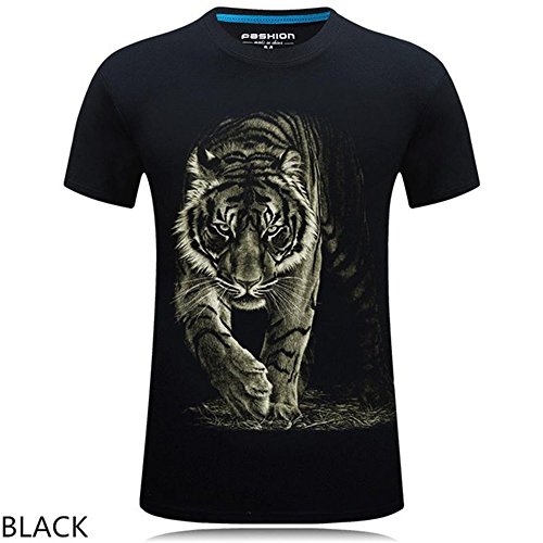 rqnpn5 2018 Ropa de Verano de los Hombres Camiseta con Cuello en V de Manga Corta Animal Monkey/Lion 3D Camiseta Impresa Digital de Homme de Gran tamaño 5XL, B, XL