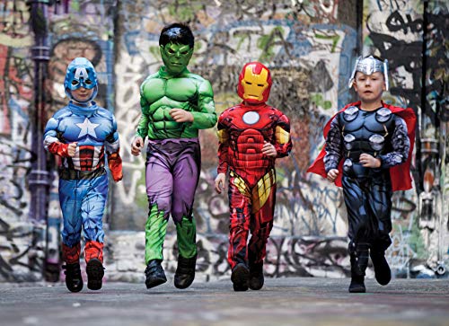 Rubies 640833S Disfraz oficial de Marvel Avengers Captain America de lujo para niños pequeños de 3 a 4 años, altura 104 cm