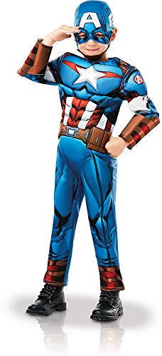 Rubies 640833S Disfraz oficial de Marvel Avengers Captain America de lujo para niños pequeños de 3 a 4 años, altura 104 cm