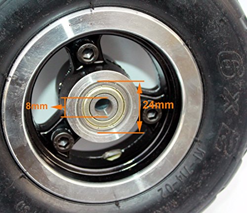 Rueda 6x2 de la rueda de la vespa de 6 pulgadas con neumático del aire o eje sólido del metal del neumático con 608 transportes Rueda 8m m del carro de la carretilla del (wheel)