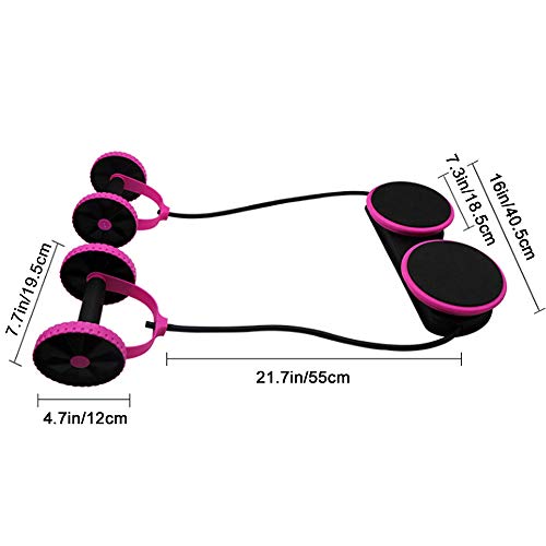 Rueda multifunción de doble rodillo para abdominales con tabla para arrodillarse, fácil usar, superelástica para el hogar, oficina, el gimnasio, el abdomen en forma y el entrenamiento de brazos