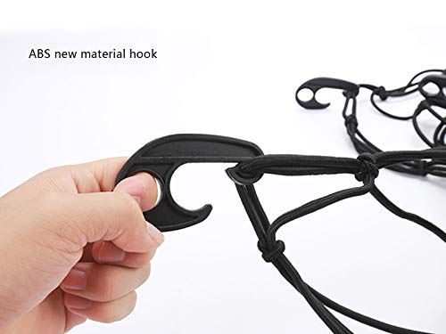 Ruesious Elástica de Carga para bacas y baúles de Techo de automóviles 90x120cm Extensible hasta 180x240cm Red de Malla Remolque con 12Pcs Ganchos Ajustables de Plástico ABS