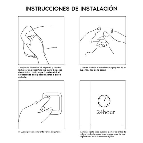 Ruicer Toallero Adhesivo - Toalleros Barra de Baño sin Taladro Anillo Toallero Acero Inoxidable