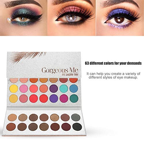 Ruiqas Paleta de Maquillaje de 63 Sombras de Sombra de Ojos, Paleta de Sombra de Ojos Mate a Prueba de Agua y Brillo, cumpleaños, día de Navidad, San Valentín