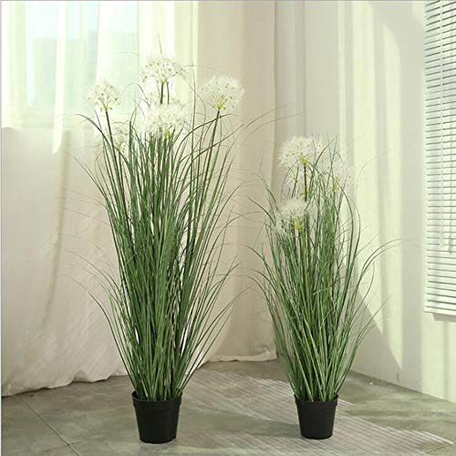 RUIZHISHU-Plantas Artificiales,Dientes de León Artificiales y Macetas de Plástico Negro,Adecuados para la Decoración de la Oficina en ll Hogar Interior y Exterior,Dos Tamaños,110cm/43.3in