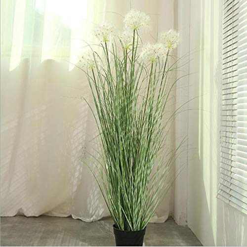 RUIZHISHU-Plantas Artificiales,Dientes de León Artificiales y Macetas de Plástico Negro,Adecuados para la Decoración de la Oficina en ll Hogar Interior y Exterior,Dos Tamaños,110cm/43.3in