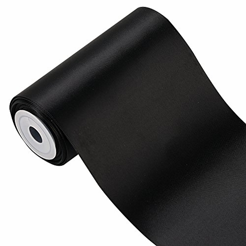 RUSPEPA 4.5 Metros x 100mm De Ancho Doble Cara Satinado Cinta (030 Negro)