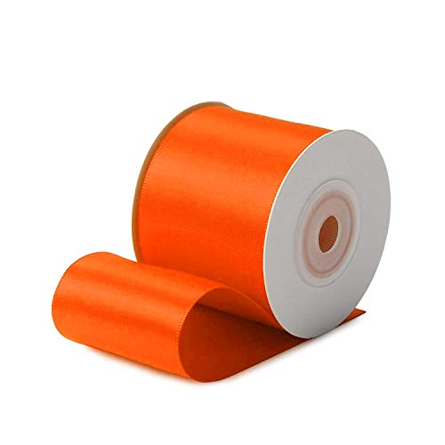 RUSPEPA Cinta De Raso Doble Cara - 50mm X 9m, 750 Naranja Tórrido