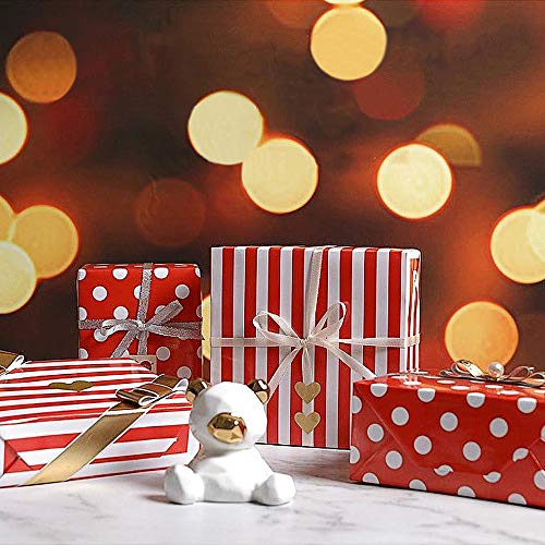 RUSPEPA Hojas De Papel Para Envolver Regalos - Puntos, Herts, Rayas Papel De Envolver Colorido - 6 Hojas Plegadas - 50CM X 70CM