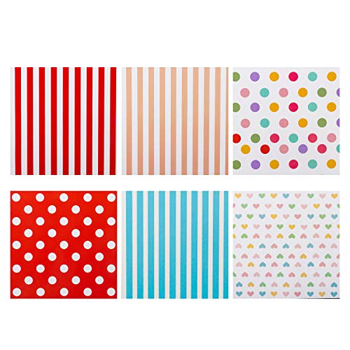 RUSPEPA Hojas De Papel Para Envolver Regalos - Puntos, Herts, Rayas Papel De Envolver Colorido - 6 Hojas Plegadas - 50CM X 70CM